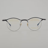 Browline Titanium Glasses LE5016_Black - Silver Front View