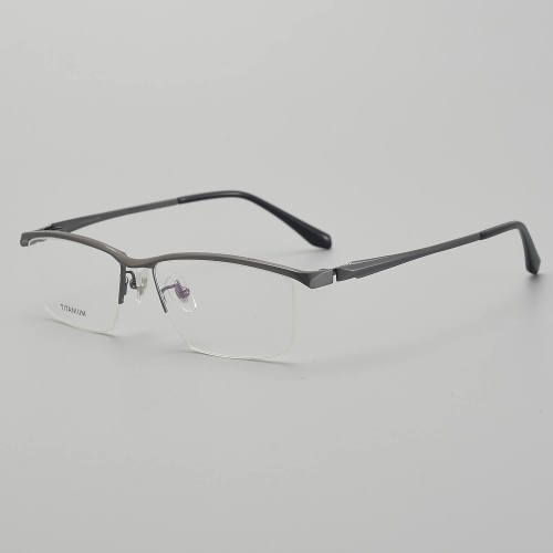 Half Rim Titanium Glasses LE5313_Grey - Gunmetal
