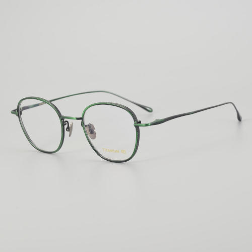 Round Titanium Glasses LE5334_Green