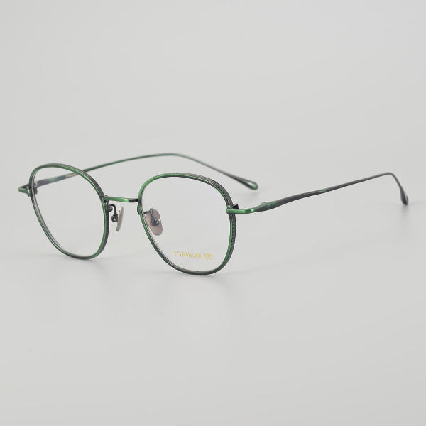 Round Titanium Glasses LE5334_Green