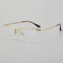 Half Rim Titanium Glasses LE5347_Gold