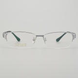 Half Rim Titanium Glasses LE5345_Silver Front View