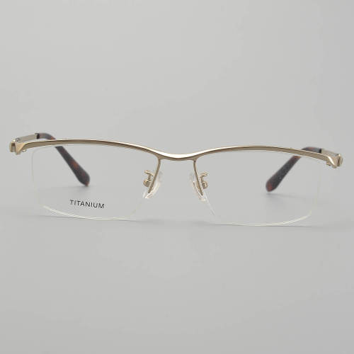 Half Rim Titanium Glasses LE5313_Gold
