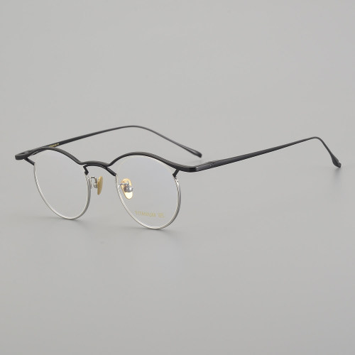 Browline Titanium Glasses LE5016_Black - Silver