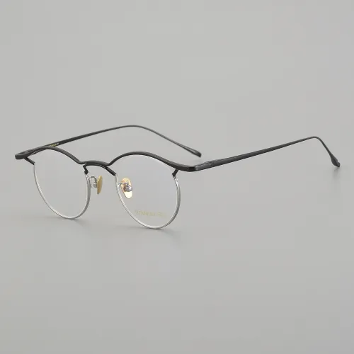 Browline Titanium Glasses LE5016_Black - Silver