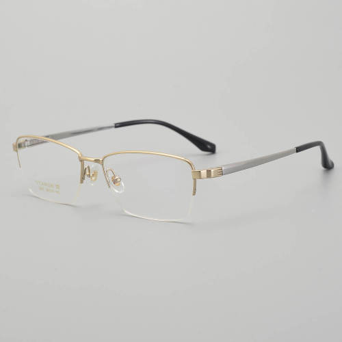 Half Rim Titanium Glasses LE5350_Gold