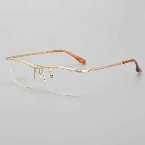 Half Rim Titanium Glasses LE5305_Gold