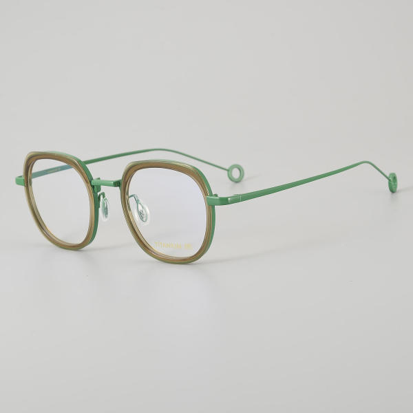 Square Titanium Glasses LE5019_Green