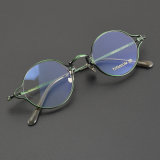Oval Titanium Glasses LE5018_Green Front View