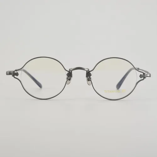 Oval Titanium Glasses LE5018_Gunmetal