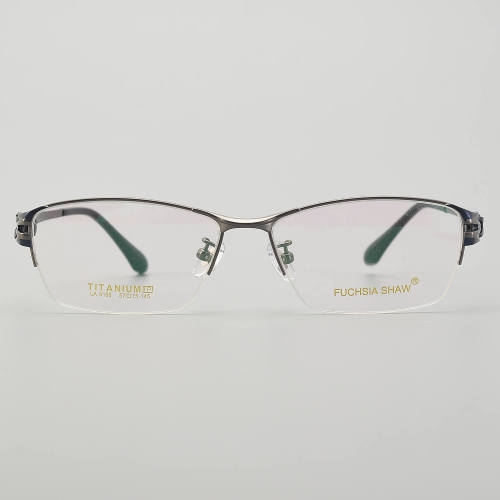 Half Rim Titanium Glasses LE5311_Gunmetal - Blue
