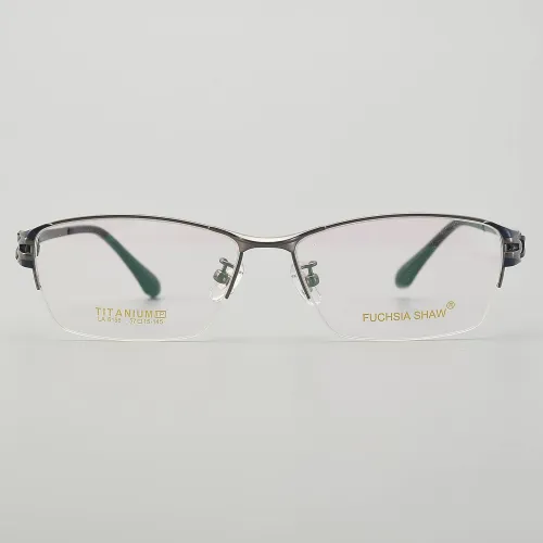 Half Rim Titanium Glasses LE5311_Gunmetal - Blue