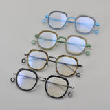 Square Titanium Glasses LE5019_Blue
