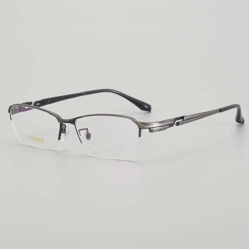 Half Rim Titanium Glasses LE5312_Antique Gunmetal