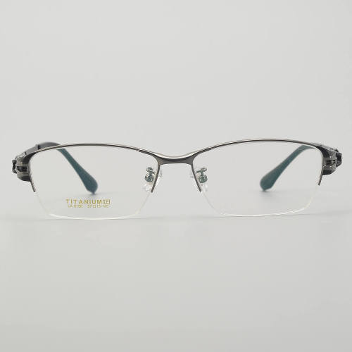 Half Rim Titanium Glasses LE5311_Gunmetal - Black