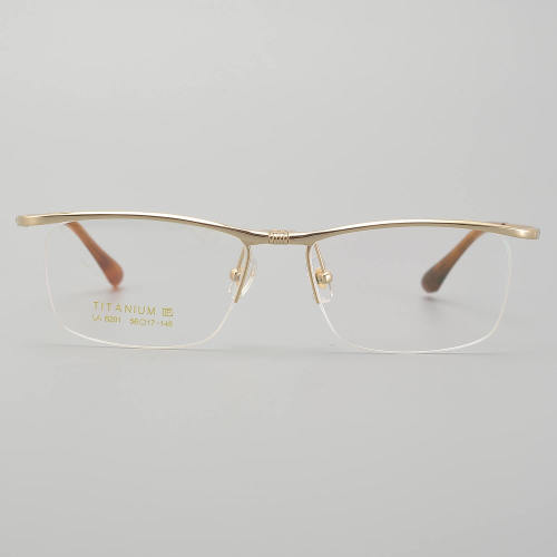 Half Rim Titanium Glasses LE5305_Gold