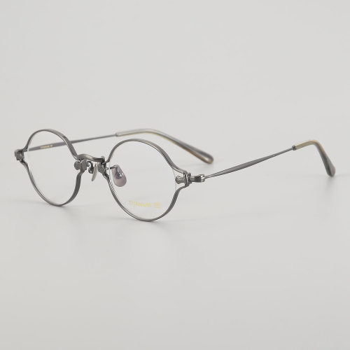 Oval Titanium Glasses LE5018_Gunmetal