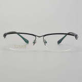 Half Rim Titanium Glasses LE5247_Black Front View