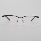 Half Rim Titanium Glasses LE5274_Gold Front View