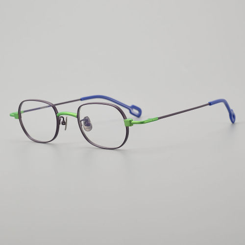 Oval Titanium Glasses LE5255_Purple - Green