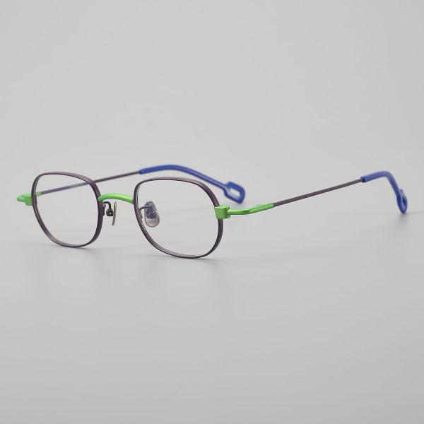 Oval Titanium Glasses LE5255_Purple - Green