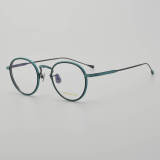 Round Titanium Glasses LE5285_Green - Black