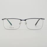 Rectangle Titanium Glasses LE5276_Blue - Silver Front View