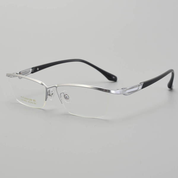 Half Rim Titanium Glasses LE5247_Silver