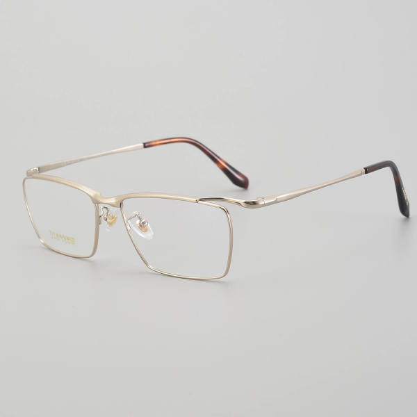 Rectangle Titanium Glasses LE5273_Gold
