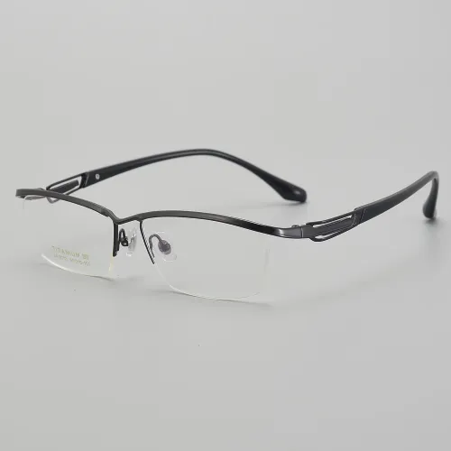 Half Rim Titanium Glasses LE5247_Black