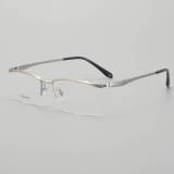 Half Rim Titanium Glasses LE5259_Silver