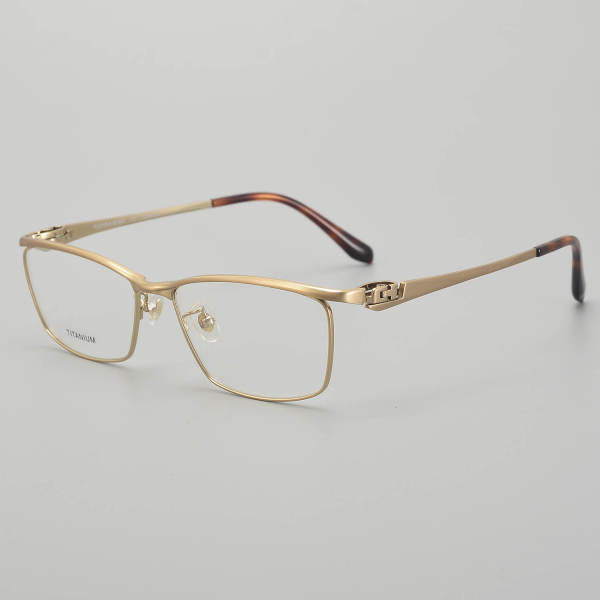 Rectangle Titanium Glasses LE5257_Gold