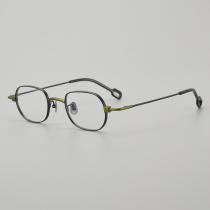 Oval Titanium Glasses LE5255_Black - Green