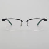 Half Rim Titanium Glasses LE5274_Silver Front View