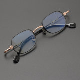 Oval Titanium Glasses LE5255_Black - Rose Gold