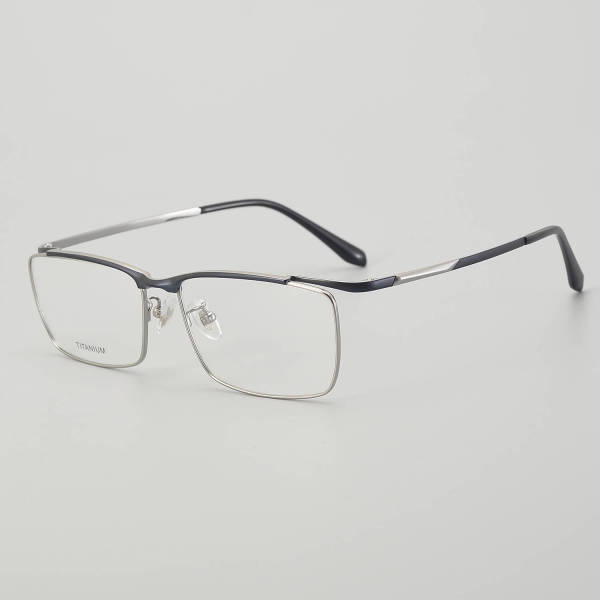 Rectangle Titanium Glasses LE5276_Blue - Silver