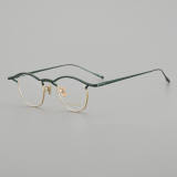 Browline Titanium Glasses LE5021_Green - Gold
