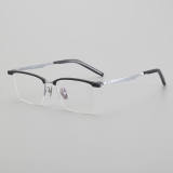 Half Rim Titanium Glasses LE5274_Silver
