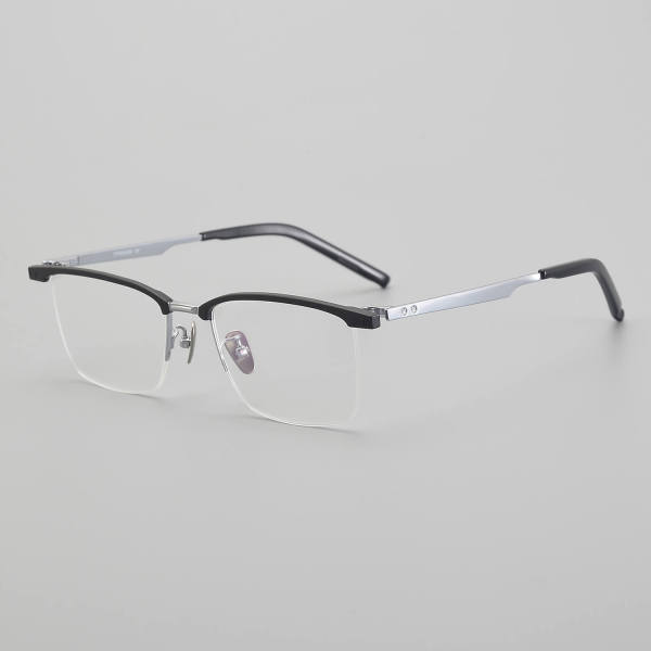 Half Rim Titanium Glasses LE5274_Silver