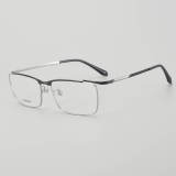 Rectangle Titanium Glasses LE5276_Black - Silver