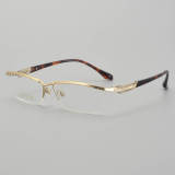 Half Rim Titanium Glasses LE5247_Gold