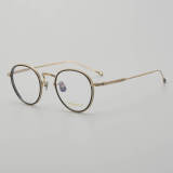 Round Titanium Glasses LE5285_Gold - Black