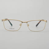 Rectangle Titanium Glasses LE5257_Gold Front View