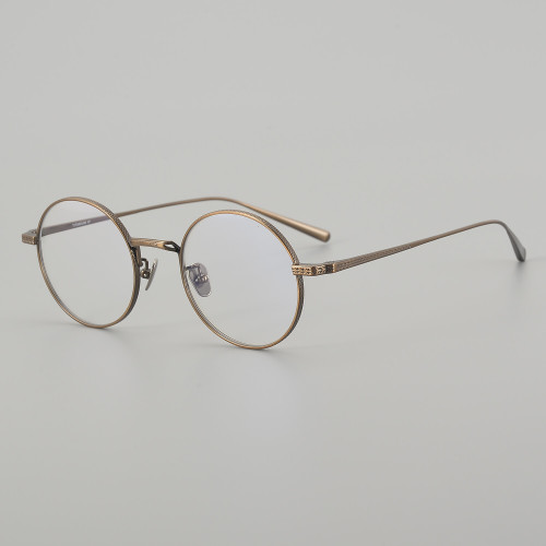 Round Titanium Glasses LE5299_Bronze