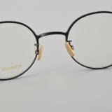 Round Titanium Glasses LE5240_Black - Gold