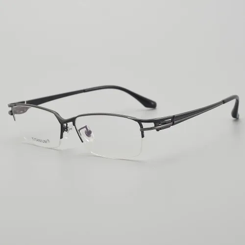 Half Rim Titanium Glasses LE5200_Black - Gunmetal