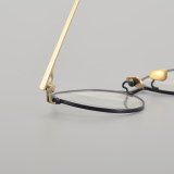 Round Titanium Glasses LE5240_Black - Gold