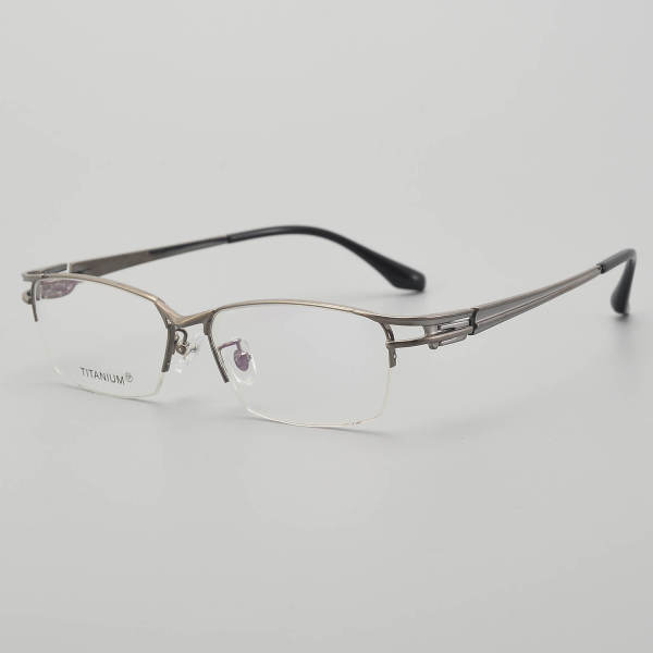 Half Rim Titanium Glasses LE5200_Gunmetal