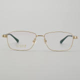Rectangle Titanium Glasses LE5226_Gold - Silver Front View