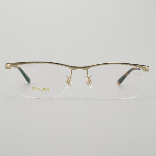 Half Rim Titanium Glasses LE5218_Gold - Black